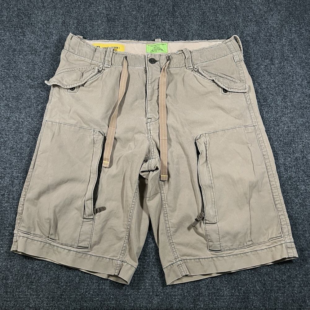 VINTAGE Gap Shorts Mens XL Khaki Baggy Cargo Military Y2K Twill Heavy Cotton